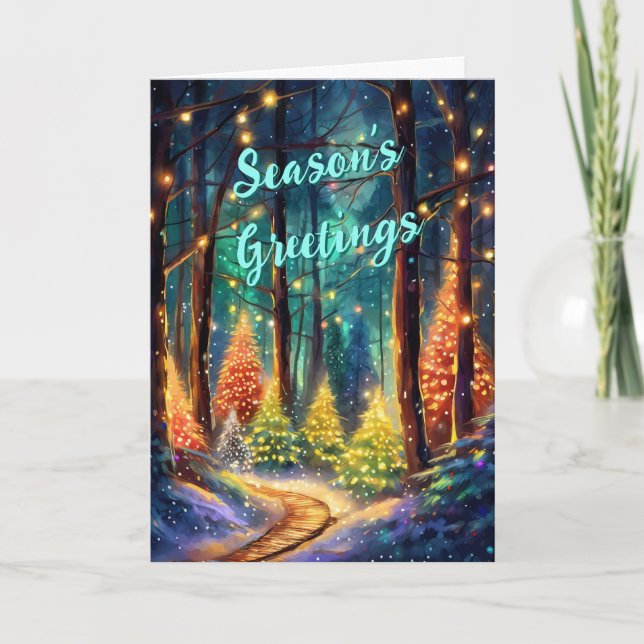 Festive Helgdag Forest Folded Helgdag Card Helgkort (Framsida)