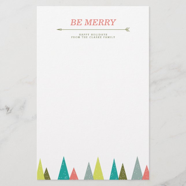 Festive Helgdag Forest Stationery Brevpapper (Framsida)