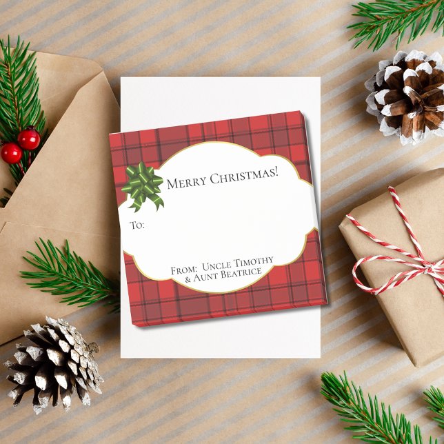 Festive Helgdag Gift Märkre Red Black Tartan Post-it Block (Skapare uppladdad)
