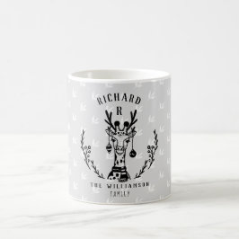Festive Helgdag Giraffe Etching Family Monogram Kaffemugg