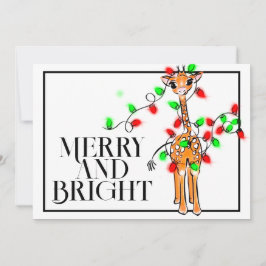 Festive helgdag giraffe | Röd grönt Julafton ljus Inbjudningar