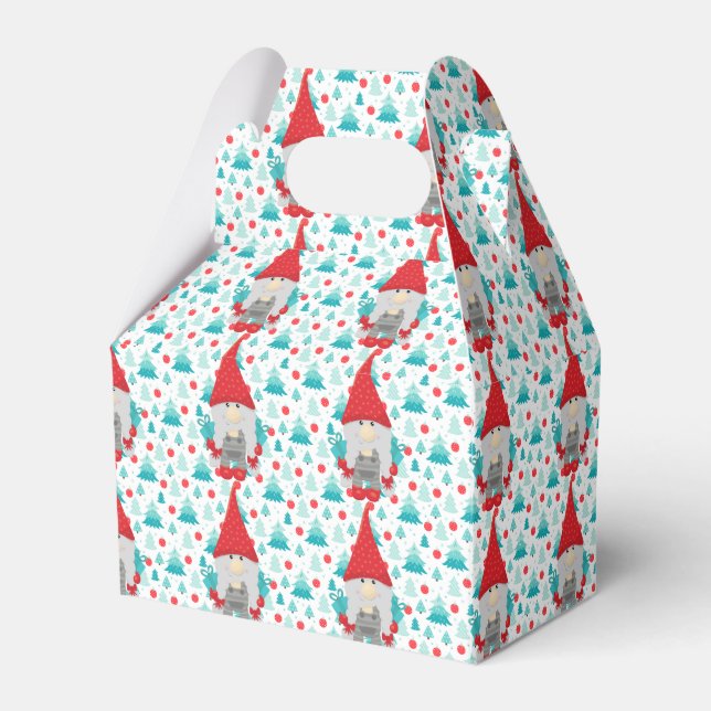 Festive Helgdag Gnome med gåvor Presentaskar (Framsidan Sidan)