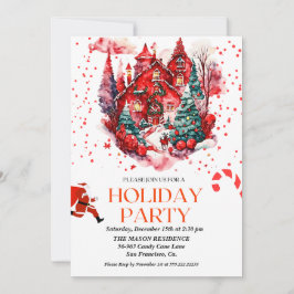 Festive Helgdag House chritsmas-partiinbjudan Inbjudningar