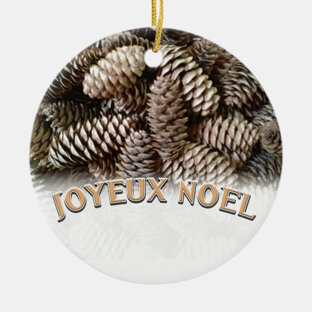 Festive Helgdag Joyeux Noel Gräs Cone Julgransprydnad Keramik (Framsidan)