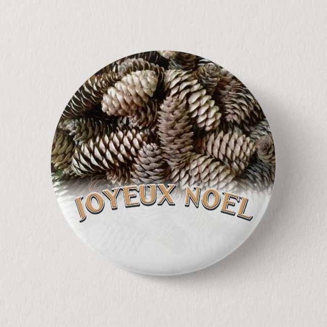 Festive Helgdag Joyeux Noel Gräs Cone Knapp (Framsida)