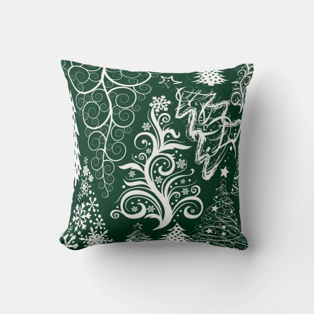 Festive Helgdag Julgranar Julafton Pillow Kudde (Framsida)