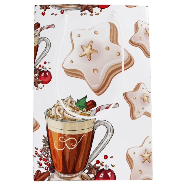 Festive Helgdag Latte with Cookies Wrapping Papper (Framsidan)