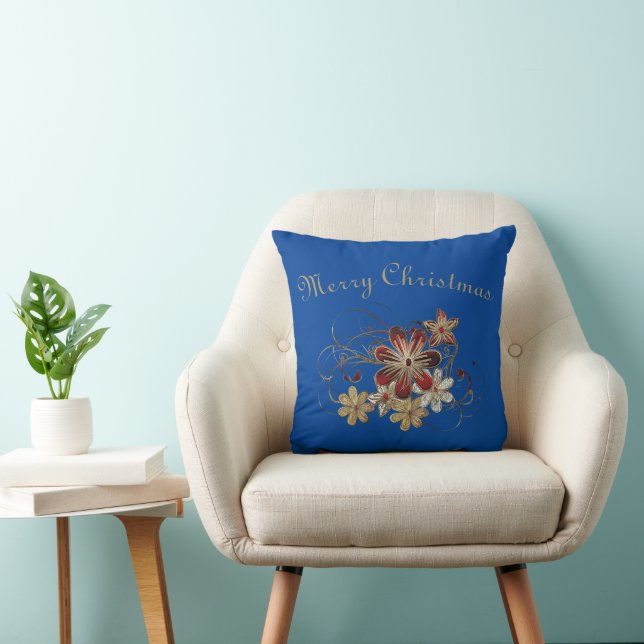 Festive Helgdag Laurel Blue Kudde (Stol)