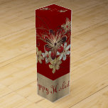 Festive Helgdag Laurel Presentask För Vinflaska<br><div class="desc">Glad helg sydda lagerblad med Helgdag av manustext. Perfekt för en helgdag eller julklapp party. En del av en samling.</div>