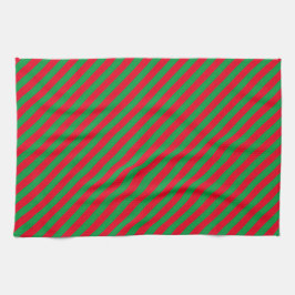Festive Helgdag och Red Diagonal Stripe Kökshandduk