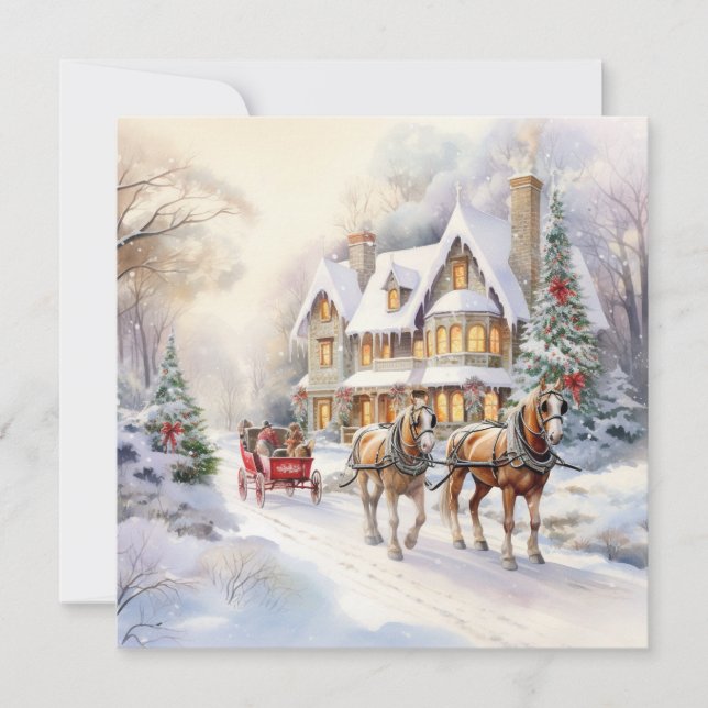 Festive Helgdag Önskemål Julkort (Framsida)