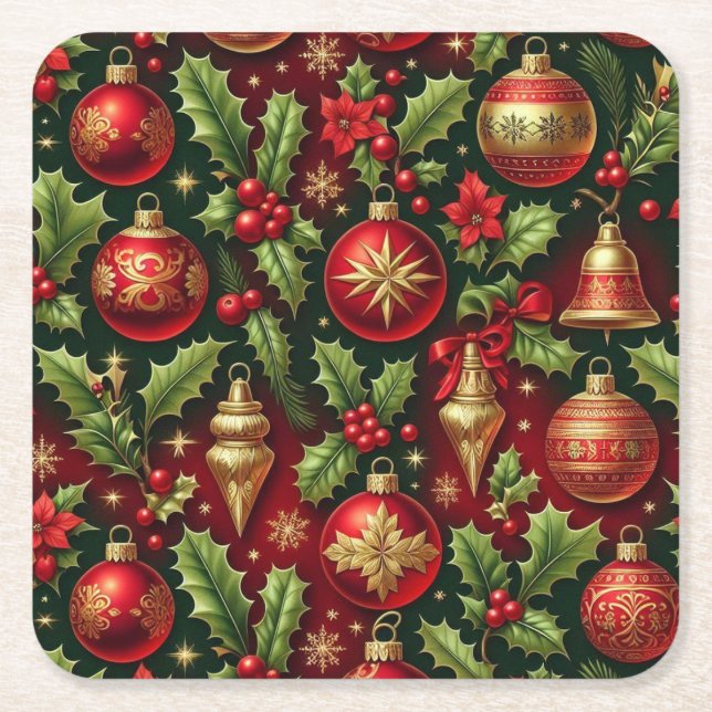 Festive Helgdag Ornament Papper Underlägg (Framsidan)