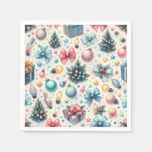 Festive Helgdag Pappra Tallrikar Pappersservett (Framsidan)