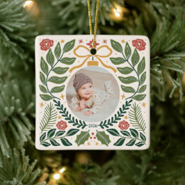 Festive Helgdag Photo Ceramic Ornament