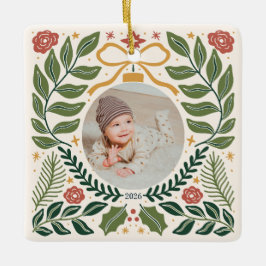 Festive Helgdag Photo Ceramic Ornament