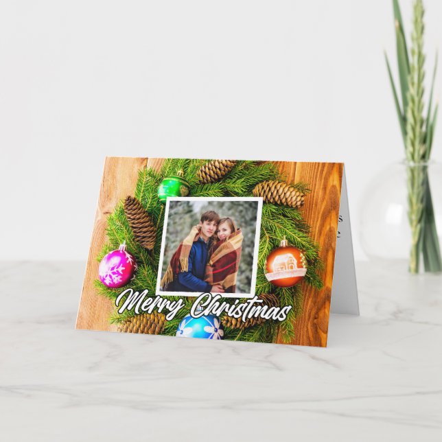 Festive Helgdag Photo Template God jul Helgkort (Framsida)
