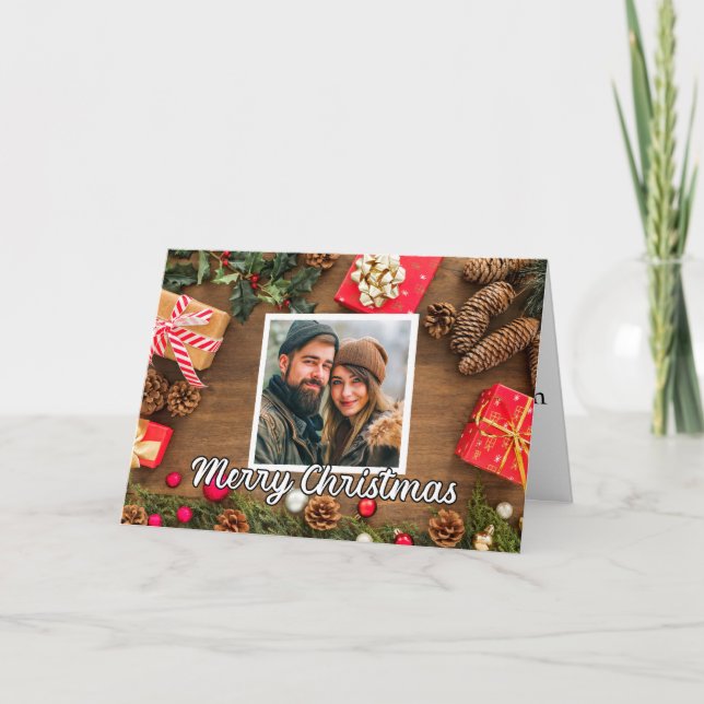 Festive Helgdag Photo Template God jul Helgkort (Framsida)