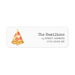 Festive Helgdag Pizza Pepperoni Returadress Etikett