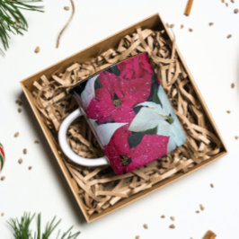 Festive Helgdag Poinsettias Blommigt Kaffemugg