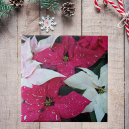 Festive Helgdag Poinsettias Blommigt Kakelplatta