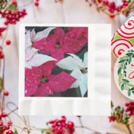 Festive Helgdag Poinsettias Blommigt Pappersservett