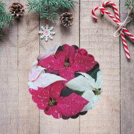 Festive Helgdag Poinsettias Blommigt Underlägg Papper