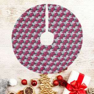 Festive Helgdag Poinsettias Mönster Julgransmatta Fusklinne