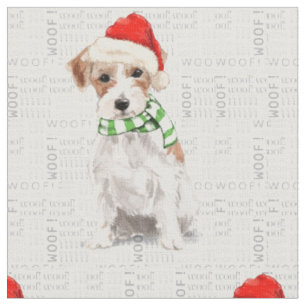 Festive Helgdag Russell Terrier-jul Tyg