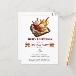 Festive helgdag-teset och hett-choklad-jul vykort