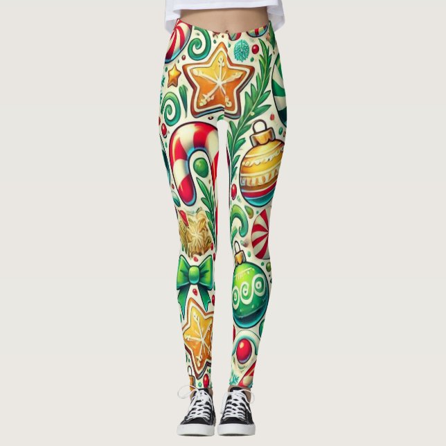 Festive Helgdag Treats Kvinnor jul Leggings (Framsida)