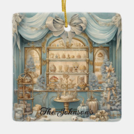 Festive Helgdag Visning Julgransprydnad Keramik