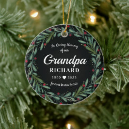 Festive Helgdag Wand Grandpa Memorial Photo Back Julgransprydnad Keramik