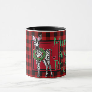 Festive Helgdag Zebra Holly-andedräkt Röd buffel Mugg