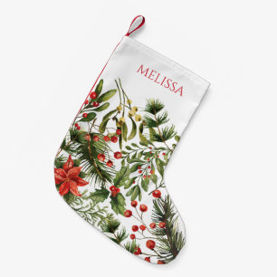 Festive Helgdagars Greenery Festive Personlig Liten Julstrumpa