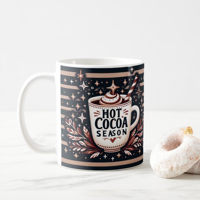Festive Hett Cocoa Illustration Kaffemugg (Med munk)