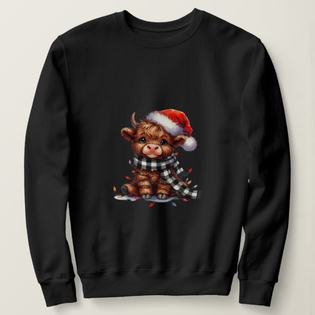 Festive Highland Cow Illustration T Shirt (Design framsida)