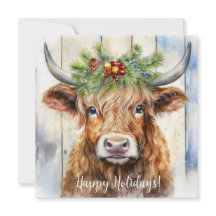 Festive Highland Cow jul