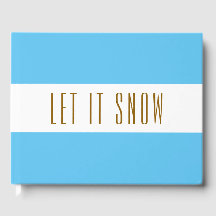 Festive Himlar Blue White Rand LÅT DET SNÖA Text