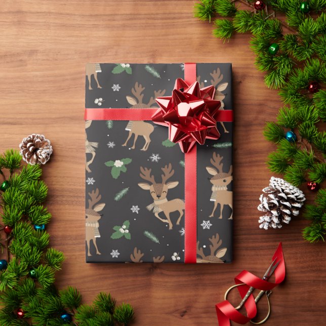 Festive hjort för julomslutning presentpapper (Julgåva)