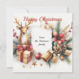 Festive Hjort Juldekorationer Julkort