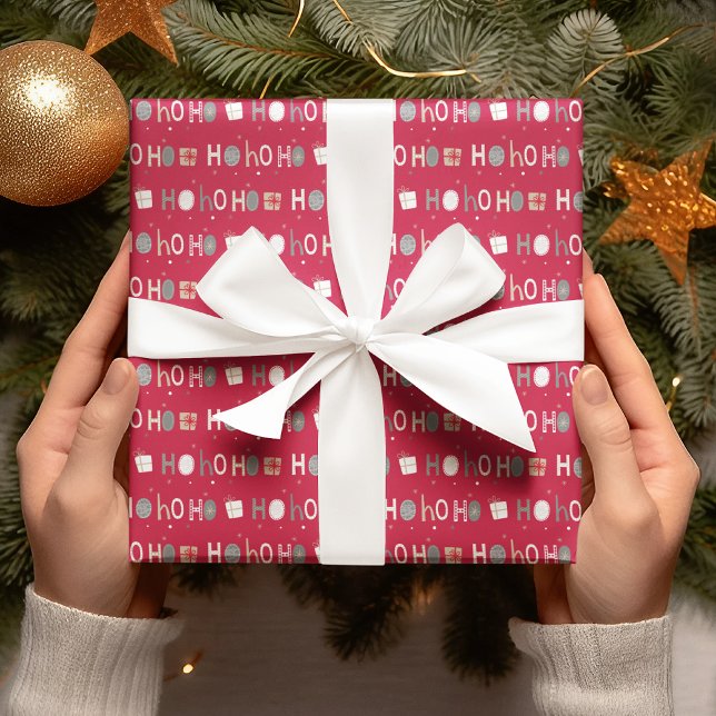 Festive Ho Ho Ho Chic jul-Helgdag Presentpapper (Skapare uppladdad)