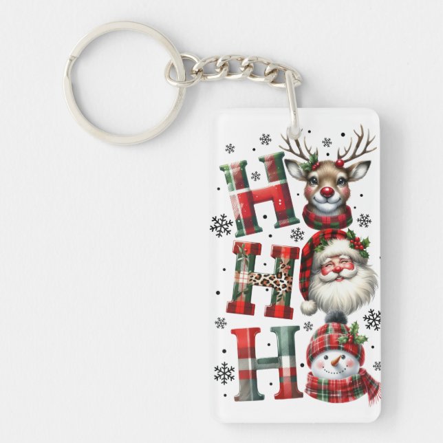 Festive "Ho Ho Ho"-juldesign med renar. (Framsidan)