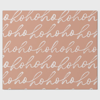 Festive "Ho Ho" Rosa Wrapping Papper Presentpapper