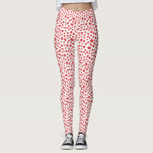 Festive Holiay jul Red Hibiscus Flowers Flor Leggings