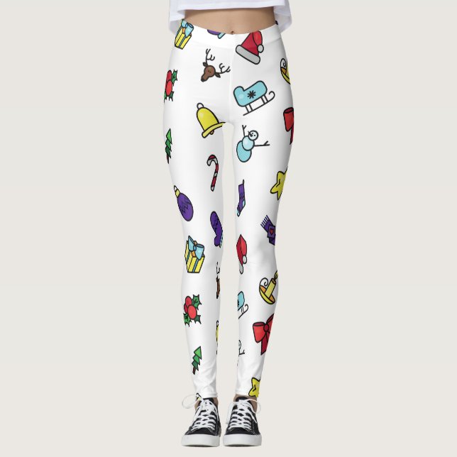 Festive Holiday Christmas Leggings Pants for Women (Framsida)