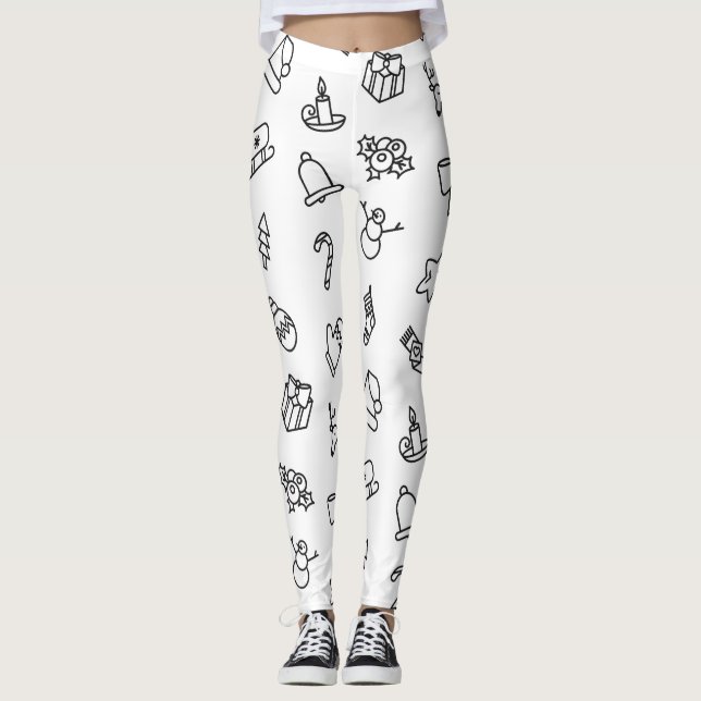 Festive Holiday Christmas Leggings Pants for Women (Framsida)