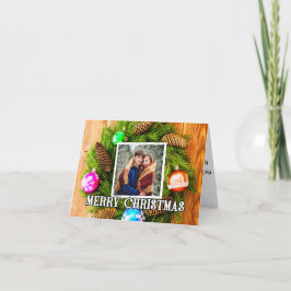 Festive Holiday Custom Photo Merry Christmas Helgkort