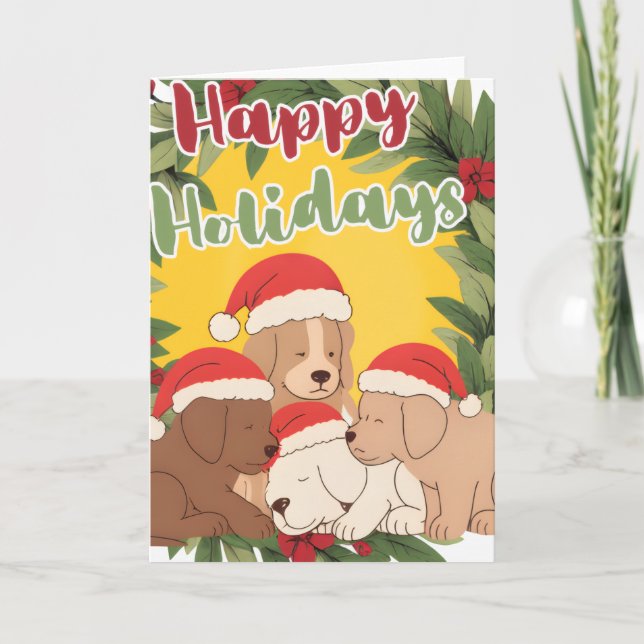 Festive Holiday Folded Greeting Card Kort (Framsida)