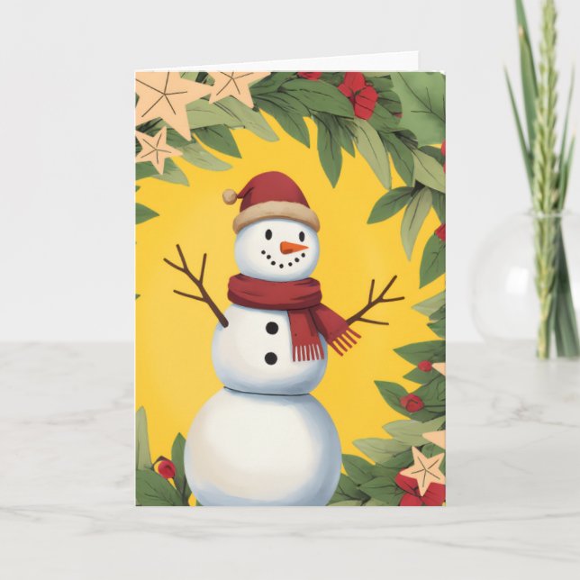 Festive Holiday Folded Greeting Card Kort (Framsida)