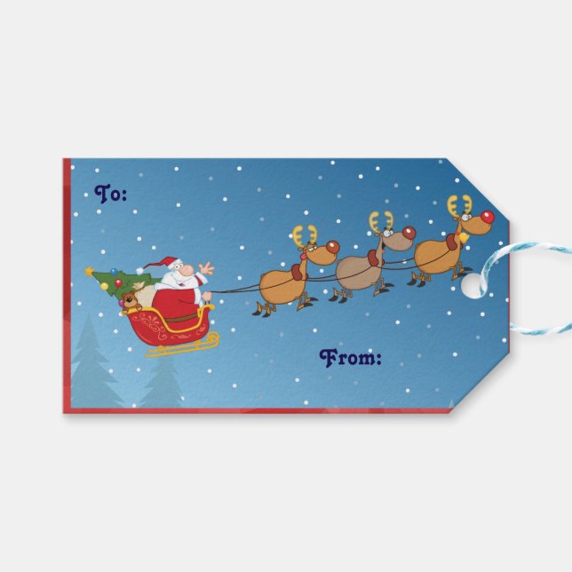 Festive Holiday Gift Tag Presentetikett (Framsidan (Horisontell))